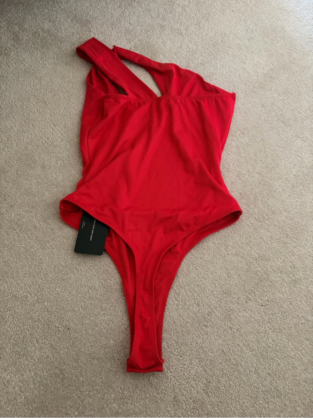 Red One-Shoulder Bodysuit - Picture 2 of 2